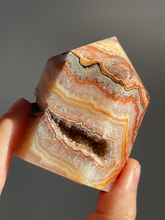 Pink Crazy Lace Agate 36A Cupcake Tower