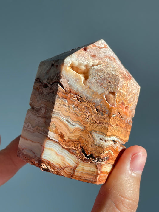 Pink Crazy Lace Agate 30F Cupcake Tower