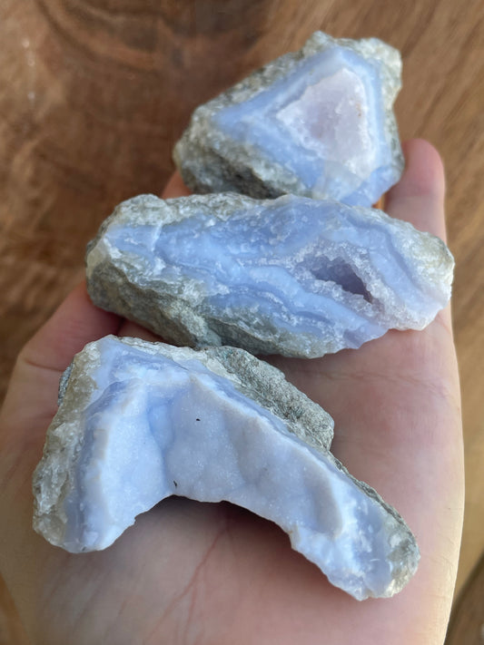 Raw Blue Lace Agate (Medium Piece)